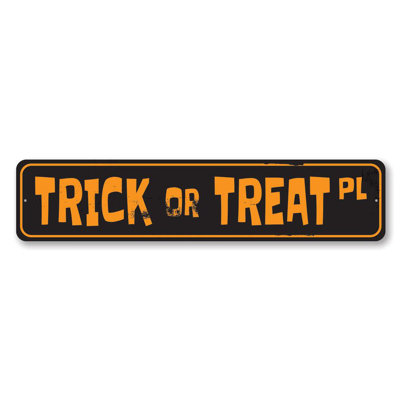 Trick Or Treat Street Metal Sign