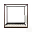 Lit plateforme à baldaquin en bois avec tête de lit, structure et tissu en tissu pour un confort élégant-593997201-593997207