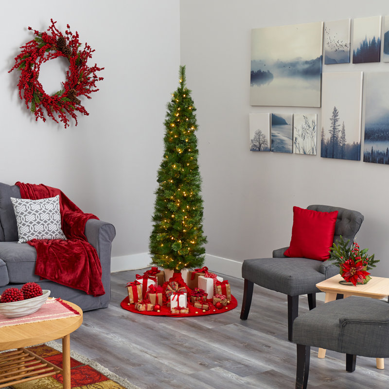 Lighted Artificial Christmas Tree, 6' H