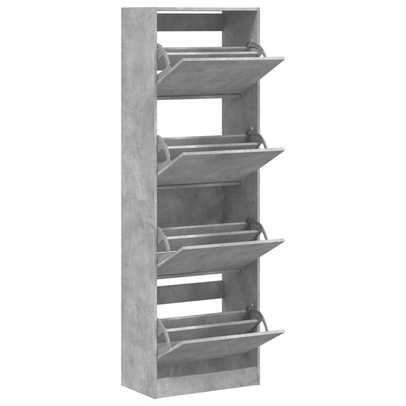 8 Pair Shoe Storage Cabinet, Concrete Grey