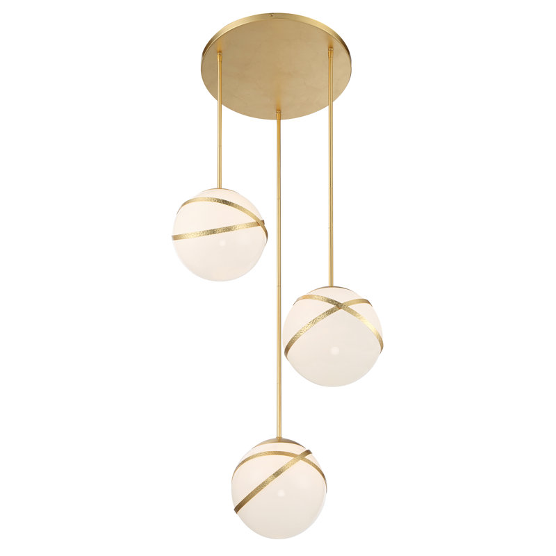 Luminaire suspendu sphère 3 lumières Porphyrion