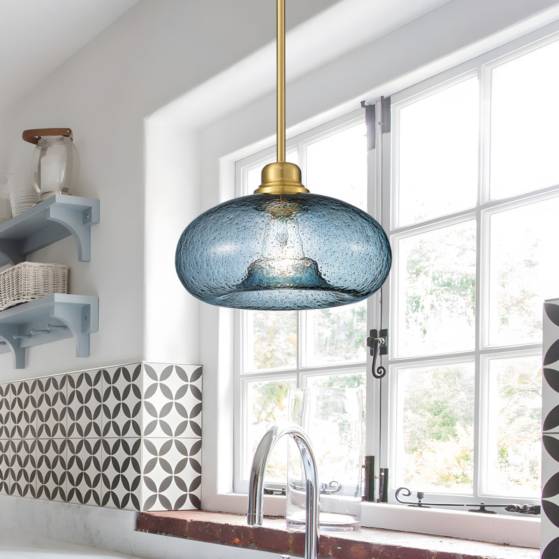 Luminaire suspendu 11 po Coastal, Bleu