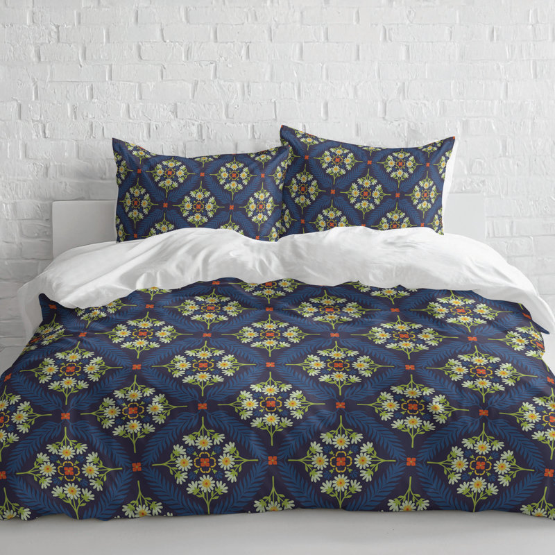Eden 3- Piece Decorative Lightweight Comforter Set, Blue, King Comforter + 2 King Pillowcases