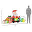 Présentoir extérieur pour les fêtes, Père Noël gonflable et boîtes-cadeaux, DEL blanche
