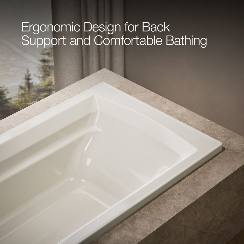 Archer 72" x 36" Drop-In Bathtub, Biscuit
