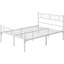 Minimalist Metal Slatted Bed Platform with Arrow Design Headboard-101248775-101364235