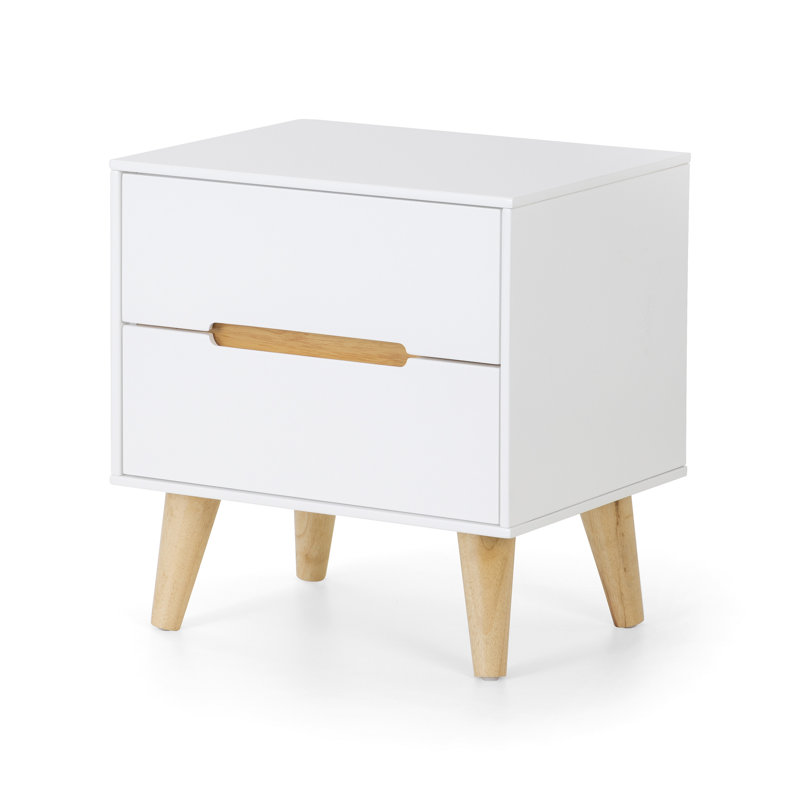 Heriberto 45cm W Bedside Table, White