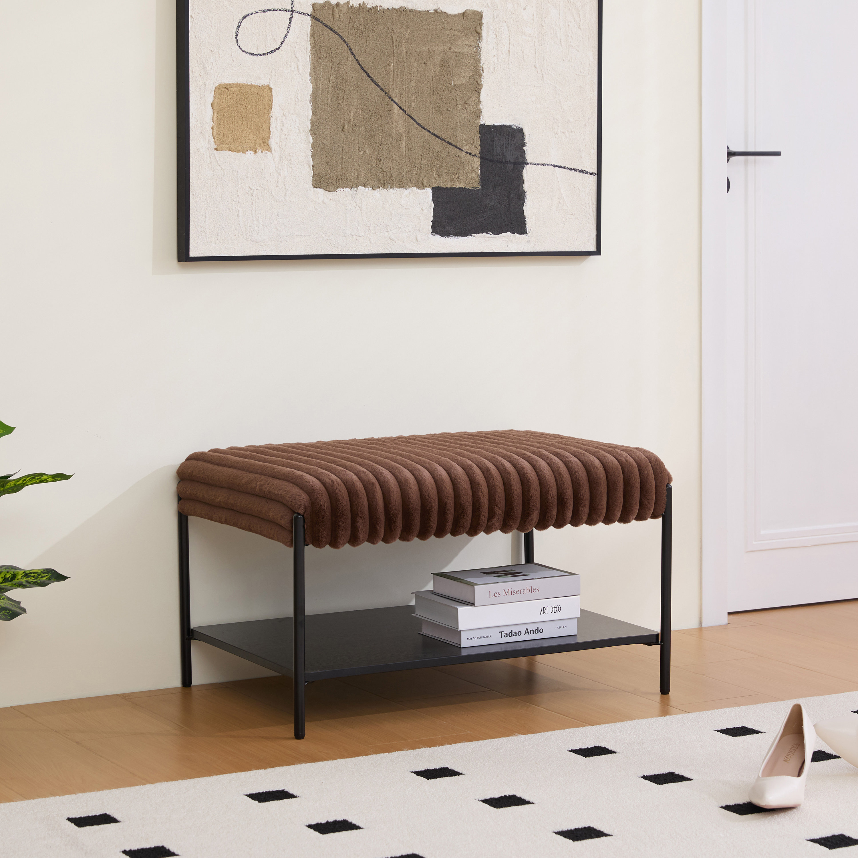 Ottoman With Shelf Underneath