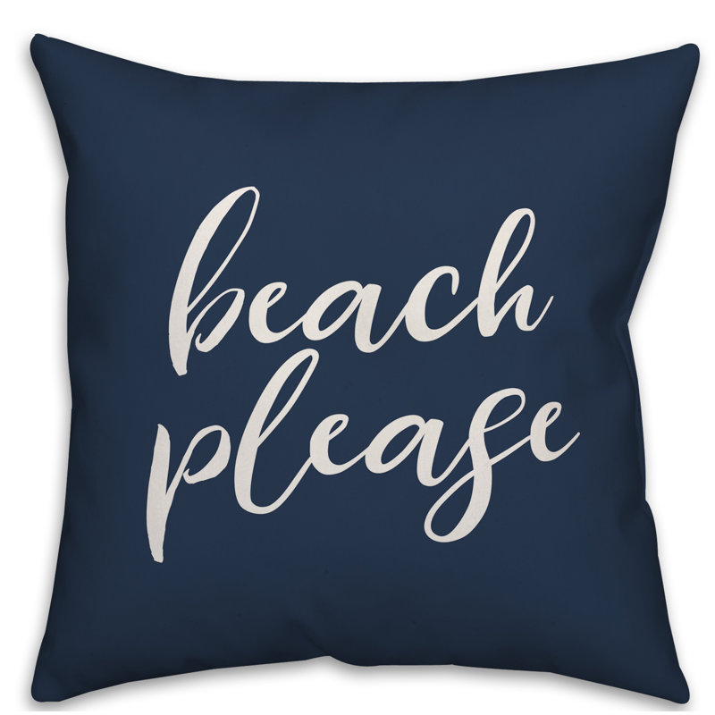  Coussin intérieur / extérieur Beach, H 16 po x l 16 po, Bleu marine