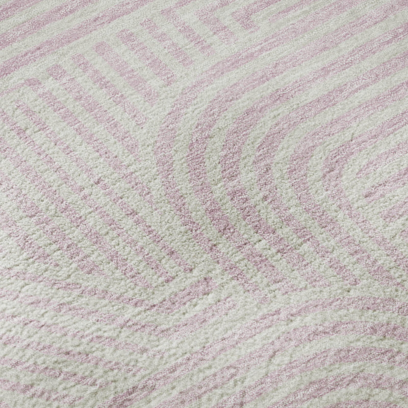 Premium Machine Washable Prisco Pink Rug, Rectangle 9' x 12'