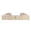 Canapé modulaire en cuir grainé italien inclinable 4 pièces Stanwinn-97964228