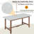 5-Piece Outdoor Acacia Wood Dining Set with Umbrella Hole, Rectangular Table & 4 Chairs-117532579
