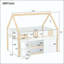 Lit mezzanine bas avec escalier, tablettes, armoires et lumières DEL-126553925