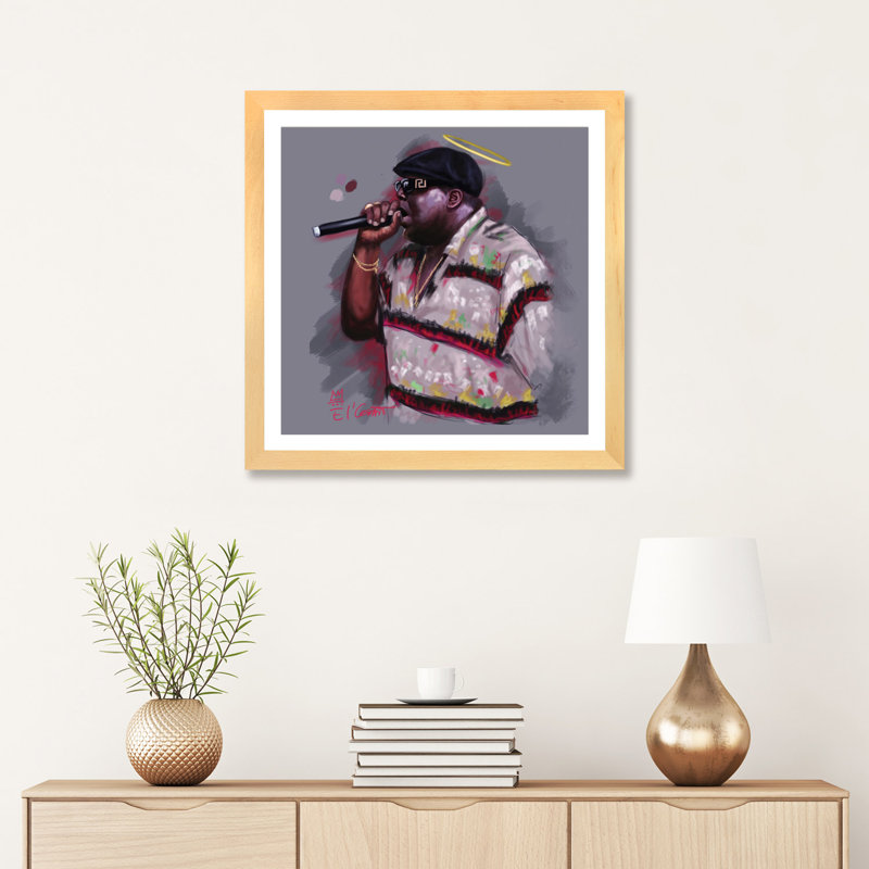 «Biggie» par El'cesart - impression, H 16 po x l 16 po x P 1 po, Papier bois naturel
