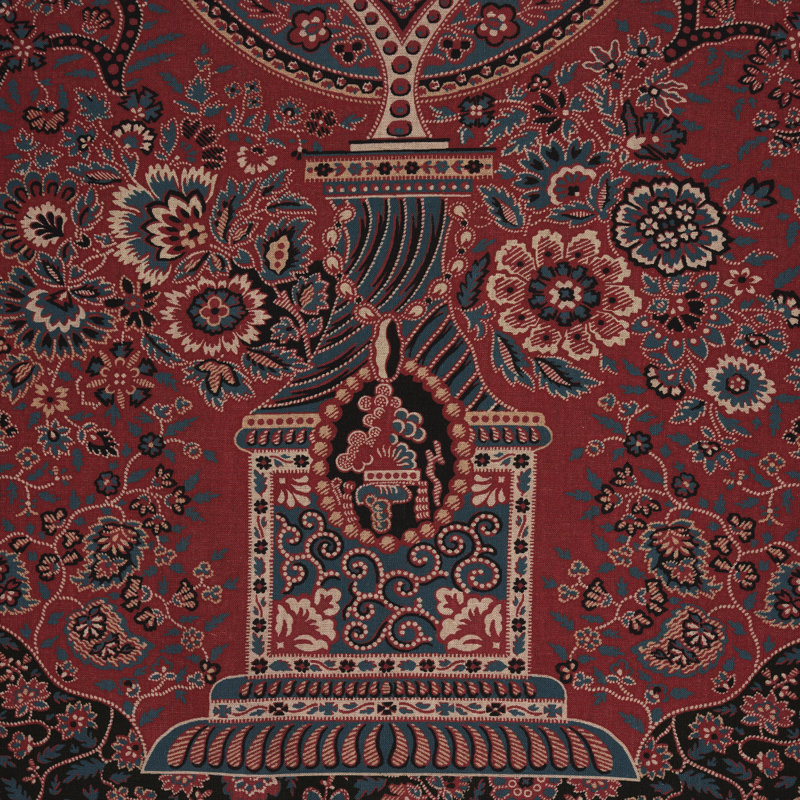 Colmery Paisley Panel Fabric, Rouge