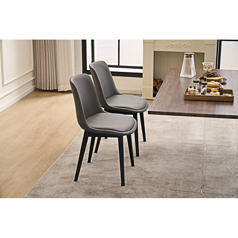 Ensemble de 4 chaises de salle à manger rembourrées, Gris