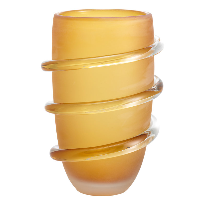 Vase Eliano Frosted Amber, Overall height- 11.22"