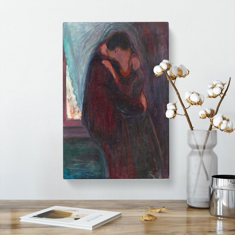 The Kiss Vol.3 by Edvard Munch - Wrapped Canvas Painting, 60cm H x 40cm W x 3cm D