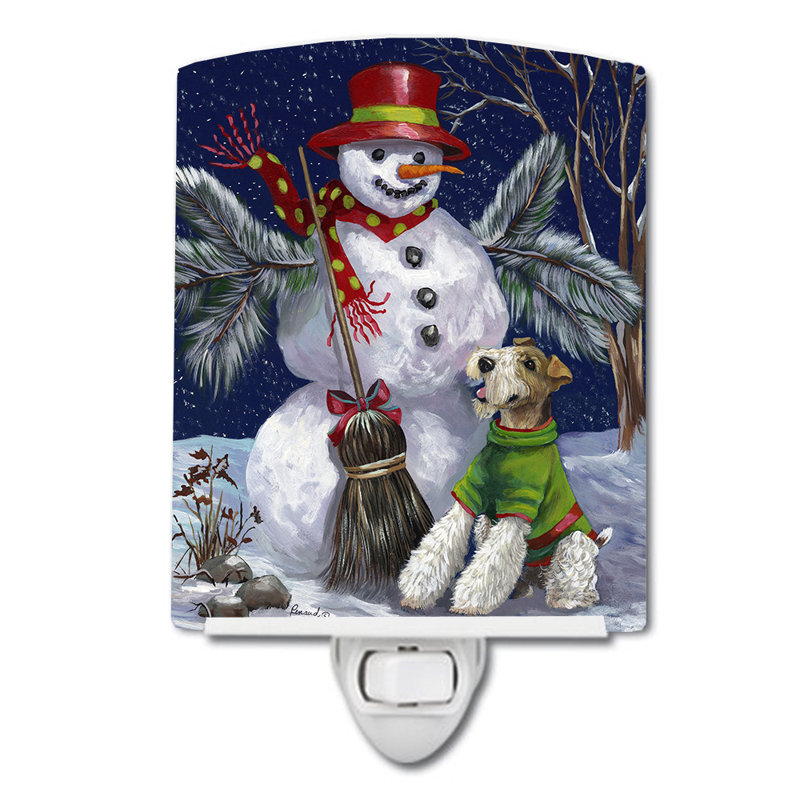 Veilleuse Boxer, Fox terrier plaisir d'hiver