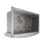 Zermatt Stainless Steel 30" L x 21" W Undermount Kitchen Sink with Basket Strainer