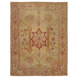 Beige Vintage Turkish Oushak Wool Rug - 10'3" x 13'1"