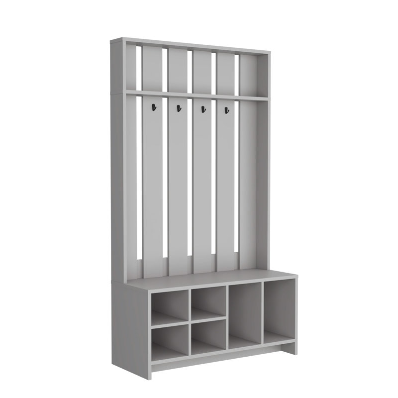 Arbre d'entrée multifonctionnel avec portemanteau, rangement pour chaussures et tablette ouverte - Solution élégante et pratique pour votre entrée