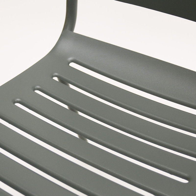 Ace Modern Aluminum Side Chair – Stackable Outdoor Dining Chair, Gray