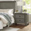 Table de chevet 2 tiroirs, café de style rustique transitionnel et meubles de chambre à coucher de style classique 1 pièce gris antique-149167041