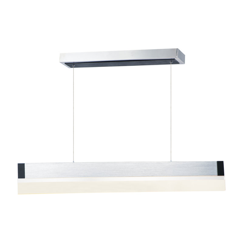 luminaire suspendu linéaire à 1 lumière pour îlot de cuisine, Aluminium brossé