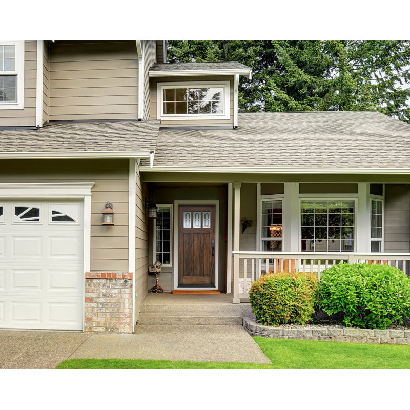 Porte d'entrée pré-suspendue en acajou teint