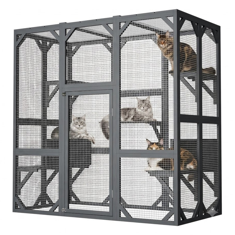 Cages et parcs spacieux pour chats, enclos moderne en bois et en métal de 180 cm pour la maison