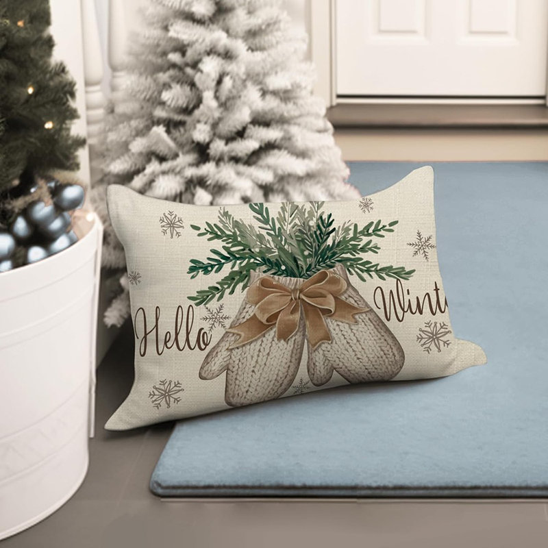 Housse de coussin Hello Winter Mitten Lumbar 12 x 20
