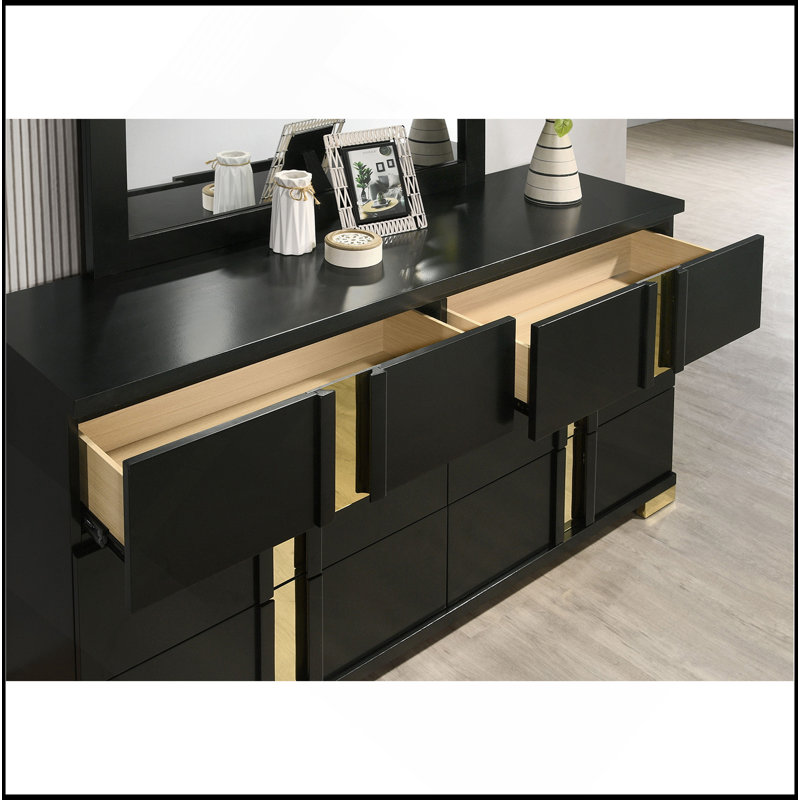 Table de chevet attrayante avec pieds de table en métal, Noir