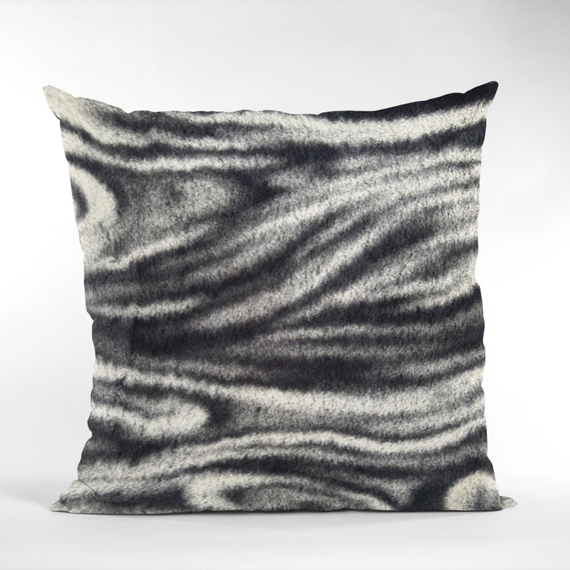 Coussin décoratif en polyester / mélange de polyester, Noir / blanc, 20 po x 36 po, Rectangulaire