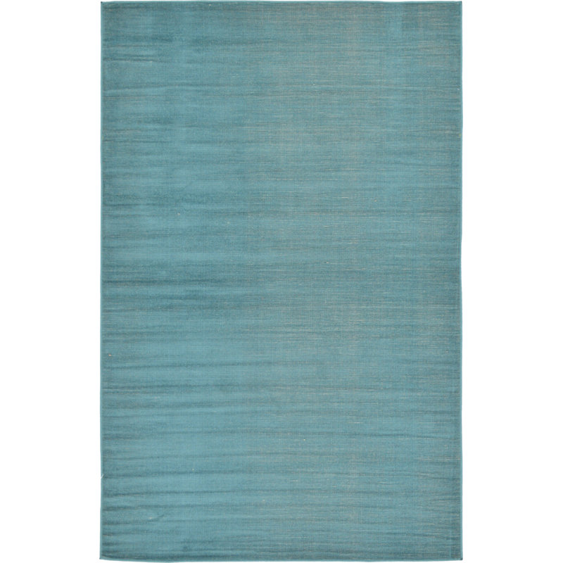 Tapis bleu sarcelle Arzilla, Rectangle 5 pi 3 po x 8 pi