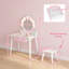AIYAPLAY Kids Vanity Set with Chair, Acrylic Mirror, Lighted Bulbs, Pink