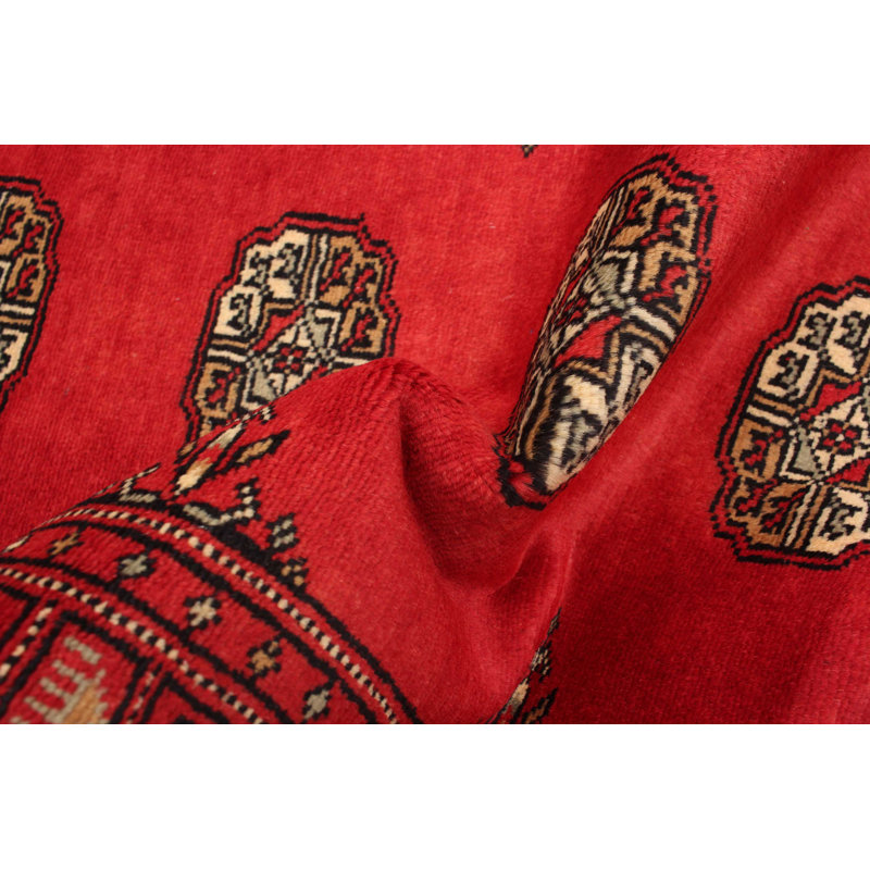 Tapis unique rouge / brun en laine noué à la main de style Bokhara des années 2010 de 2 pi 8 po x 4 pi 6 po Pulis