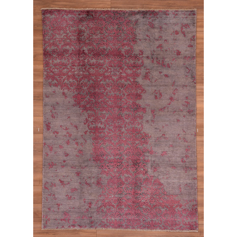 Tapis gris en laine noué à la main Original Original