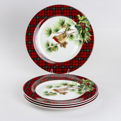Pine Finch 7.5" Bone China Salad Plate