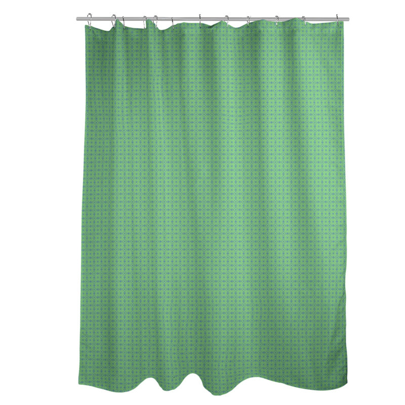 Rideau simple à deux napperons, Vert / Bleu