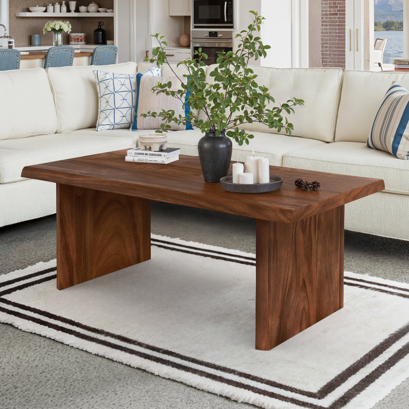 47" Modern Solid South American Walnut Wood Coffee Table