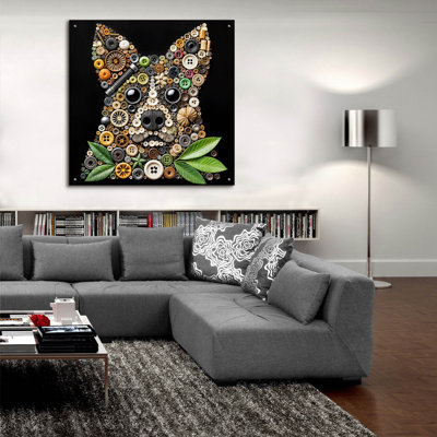 «Dog Collage» par Rey Klimt, art mural en verre acrylique