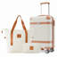 Ensemble de 3 valises Hardshell, valise de cabine 20 pouces avec roulettes, verrou TSA, ABS léger et durable pour le voyage, crème-129390356