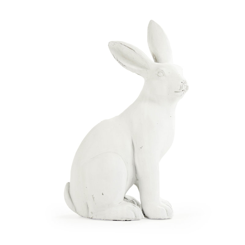 Woolforlk Rabbit Figurine, 7.5" H x 19" W x 11.5" D