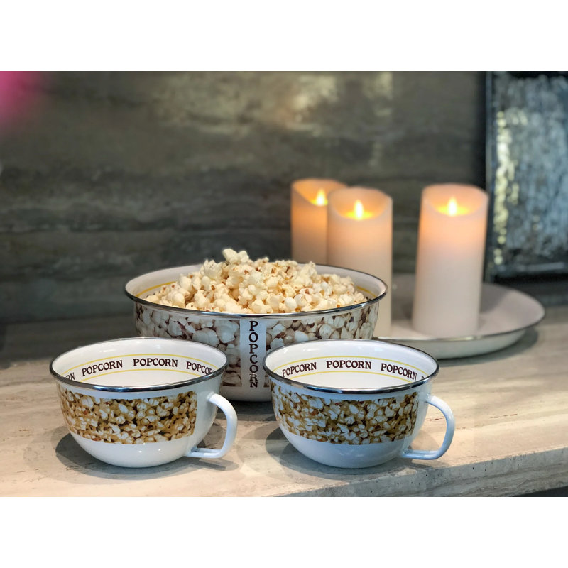 Golden Rabbit Enamelware Popcorn Set of 4 Sharing Bowls