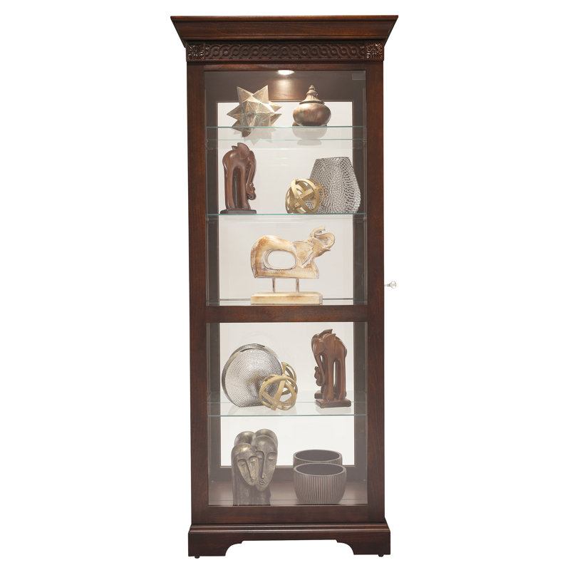 Hampton Cherry Lighted Glass Curio Cabinet