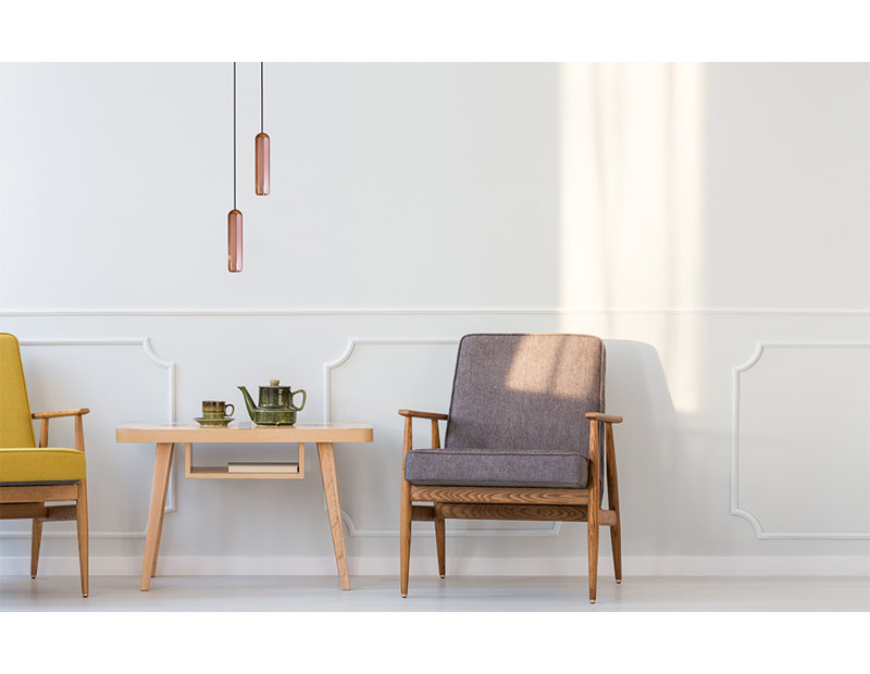 Brixton 1 - Light LED Pendant, 4.5" H x 1.75" W x 1.75" D, Copper