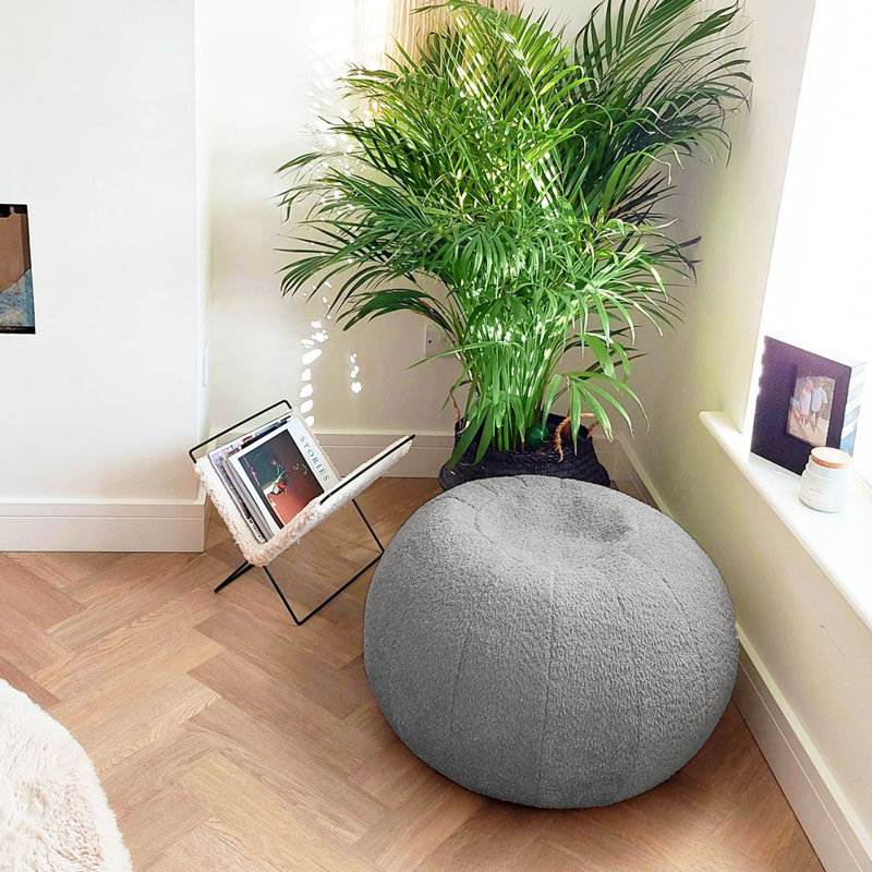 rucomfy Beanbags Snug Bean Bag Pouffe - Large Soft Footrest or Extra Seating - Home Decor Accessories for Living Room or Bedroom - Arrives Pre Filled - D62cm x H42cm