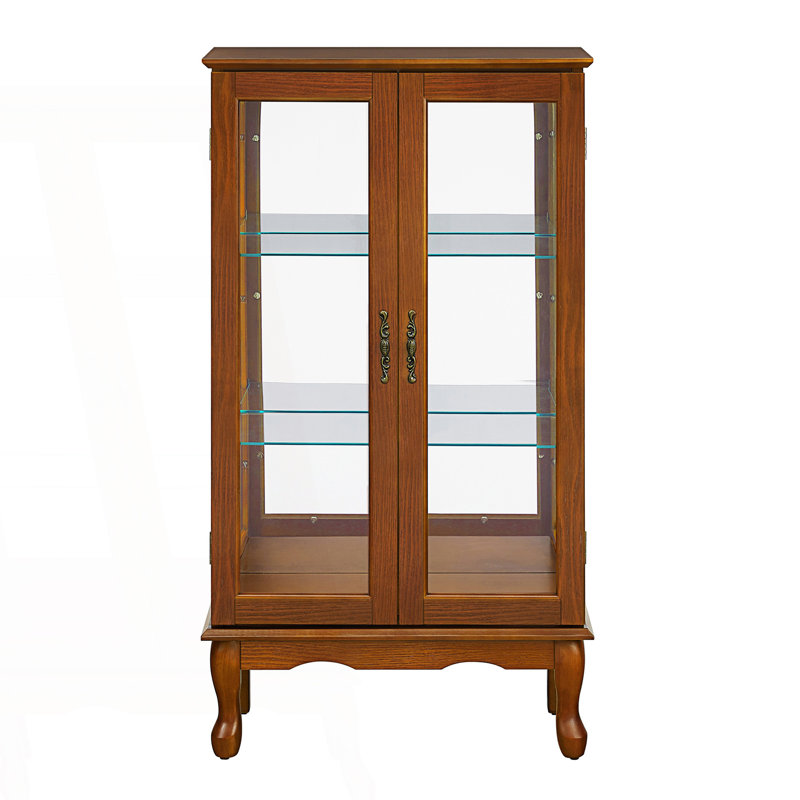 Curio Cabinet With Lighted, Diapaly Cabinet With Adjustable Shelves, Accent Cabinet