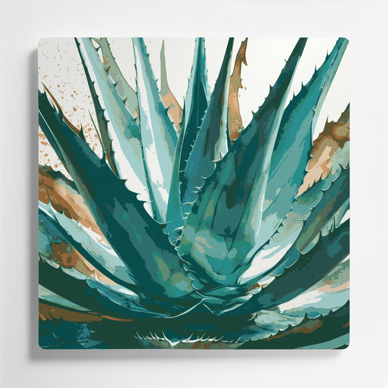 Southwestern Plants Agave Plant 150, art mural en métal brun, H 16 po x l 16 po